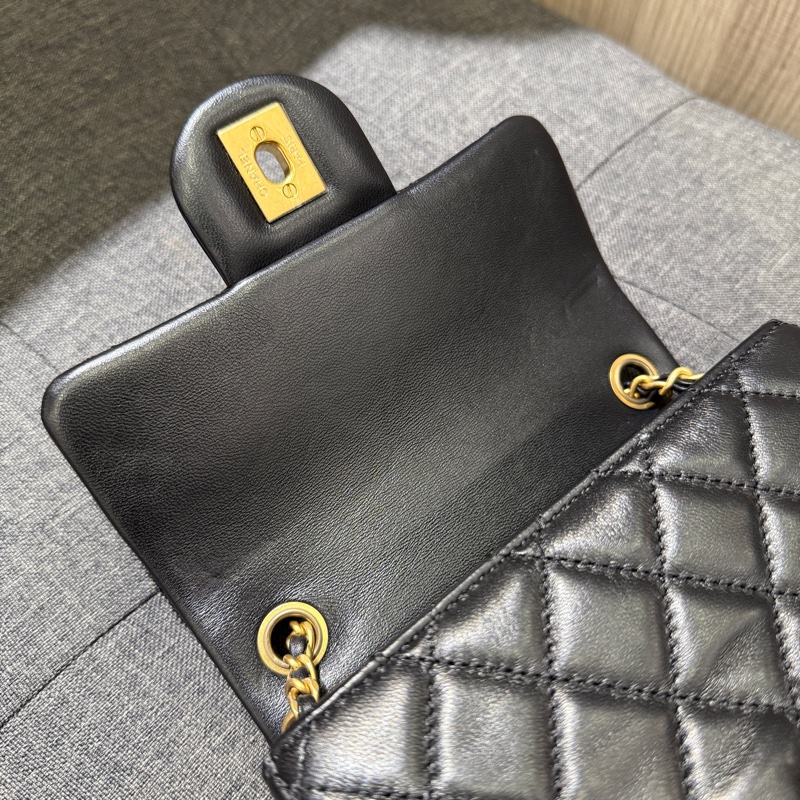 晶片款Chanel mini coco 17cm 黑羊金球 方胖子 AS1786-11