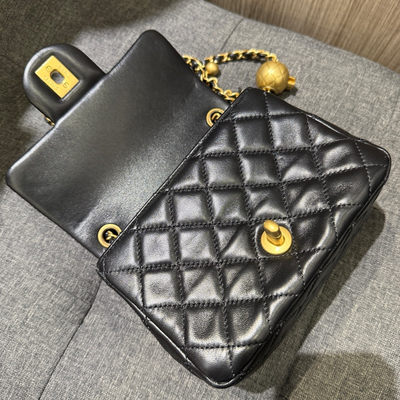 晶片款Chanel mini coco 17cm 黑羊金球 方胖子 AS1786-12