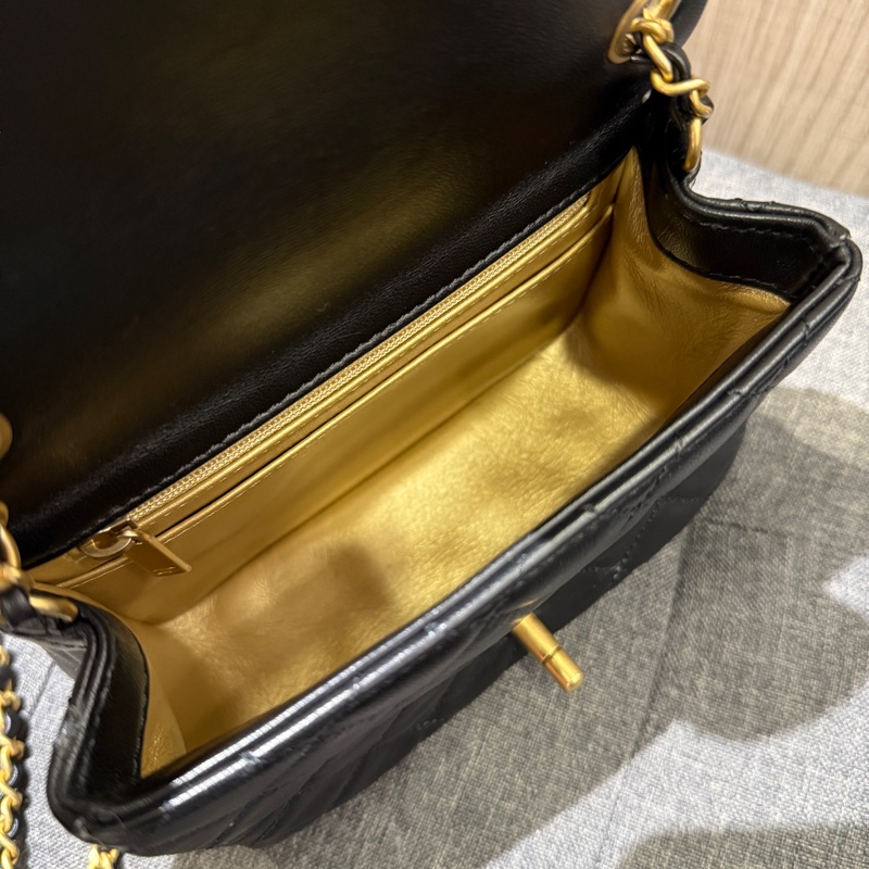 晶片款Chanel mini coco 17cm 黑羊金球 方胖子 AS1786-13