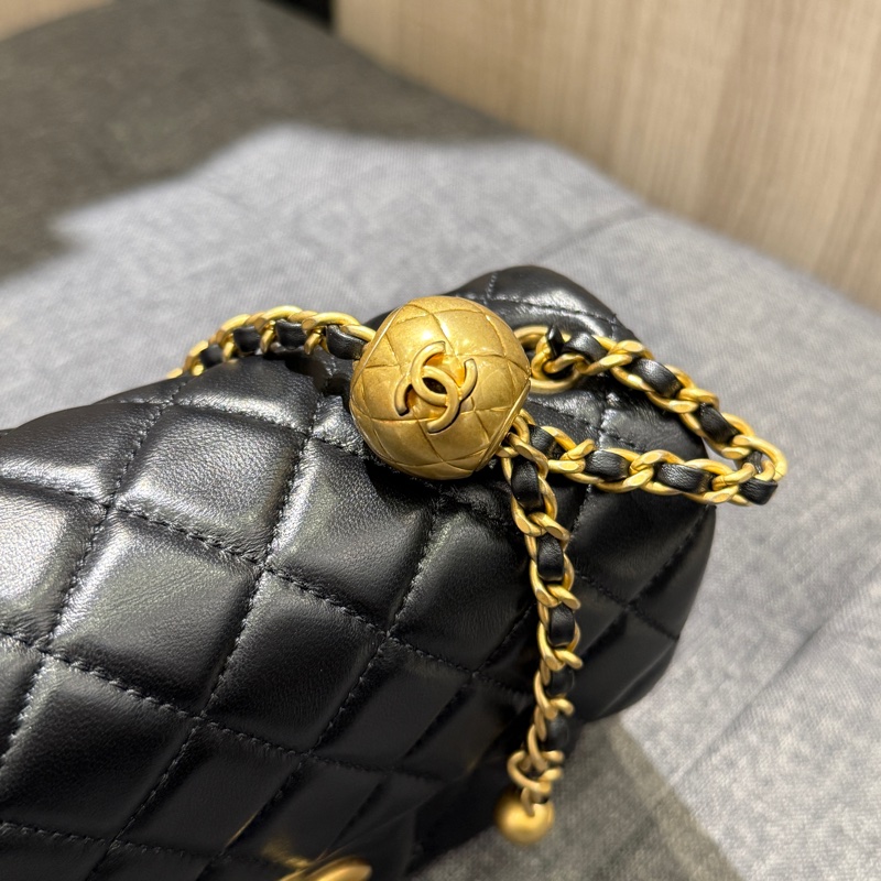 晶片款Chanel mini coco 17cm 黑羊金球 方胖子 AS1786-15