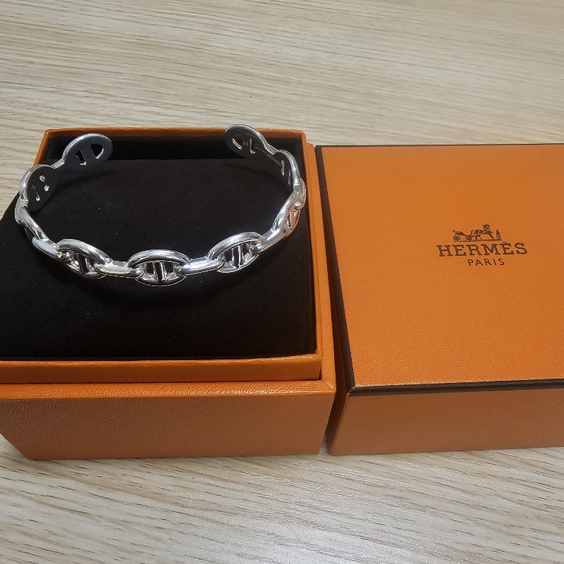 Hermès Chained d'ancre Enchainee Silver Bracelet-1