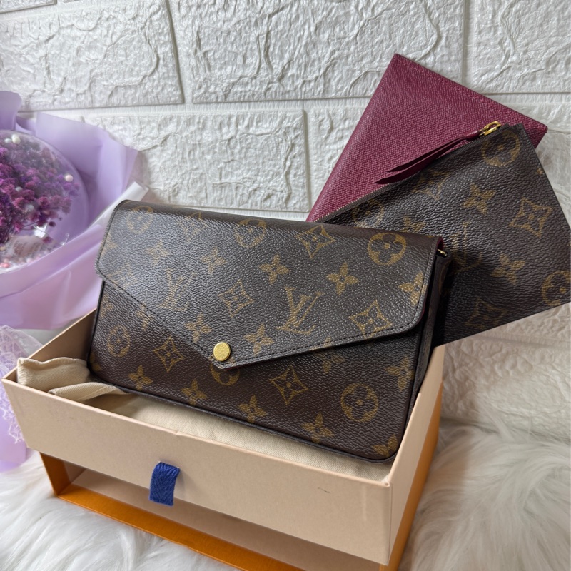 LV 經典老花三合一斜背鍊條包-1