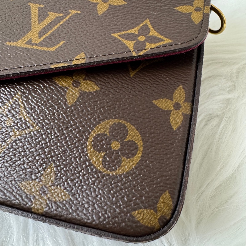 LV 經典老花三合一斜背鍊條包-8