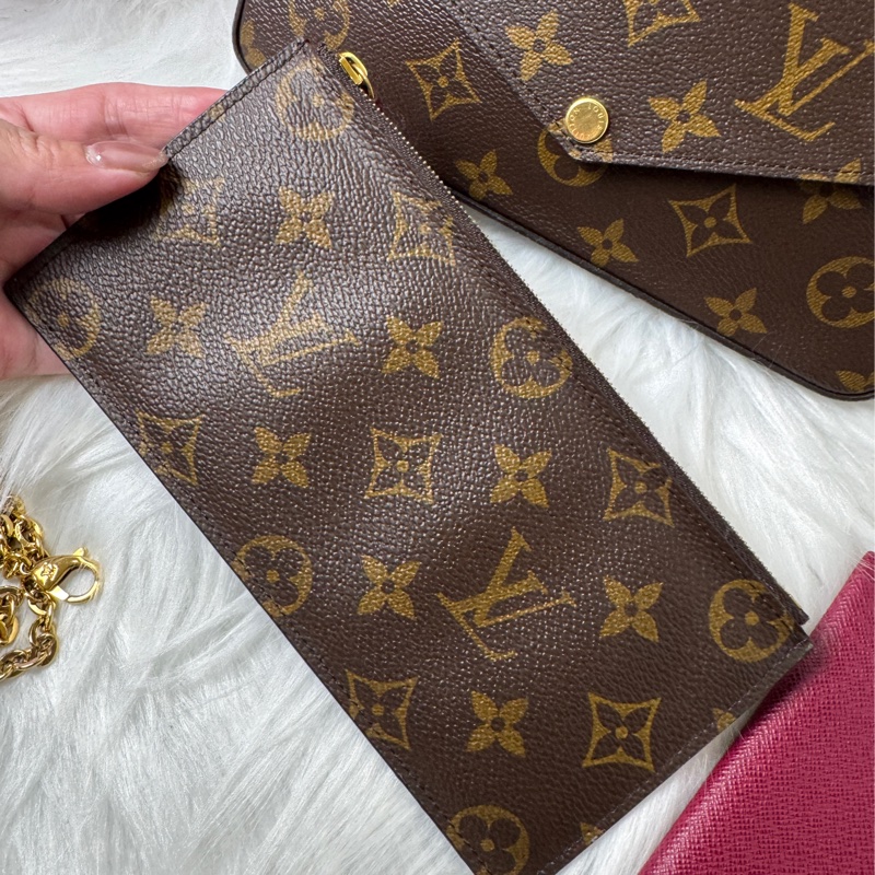 LV 經典老花三合一斜背鍊條包-22