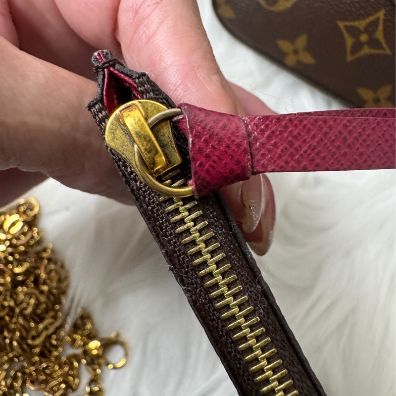 LV 經典老花三合一斜背鍊條包-31