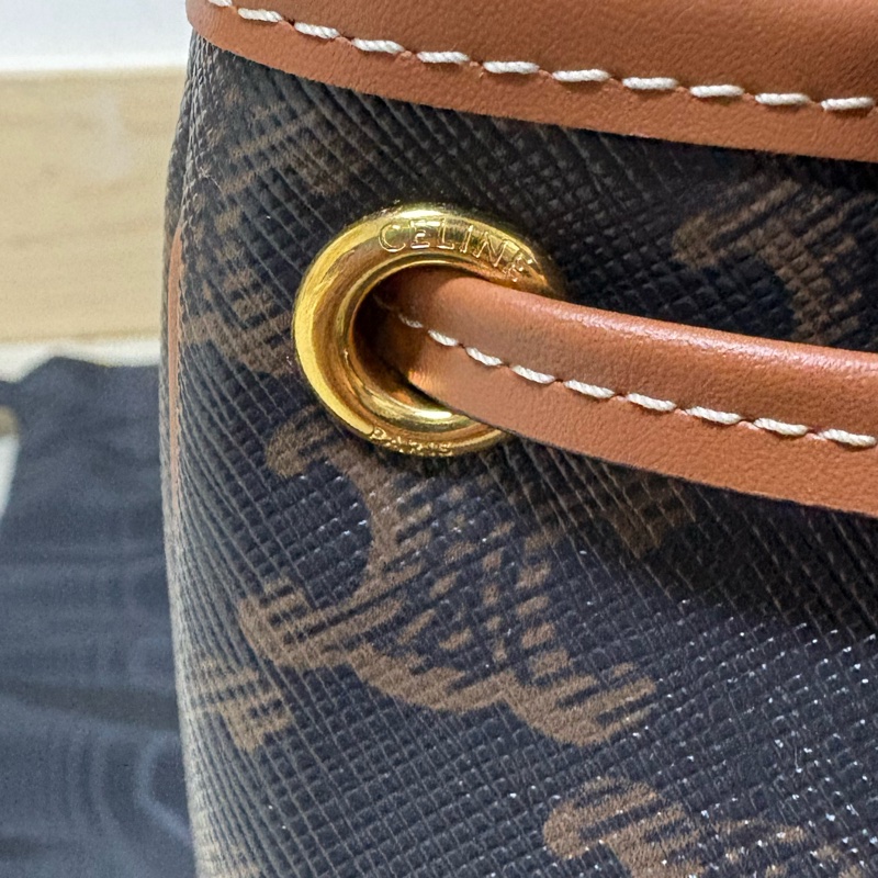 Celine 小牛皮 Folco Mini 迷你小背包 tan-13