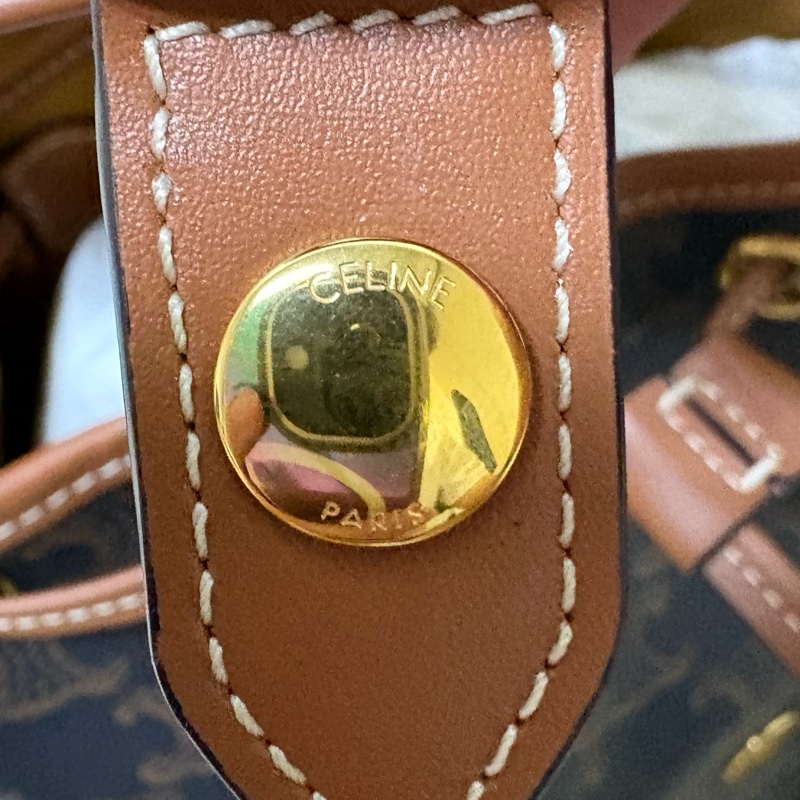 Celine 小牛皮 Folco Mini 迷你小背包 tan-14