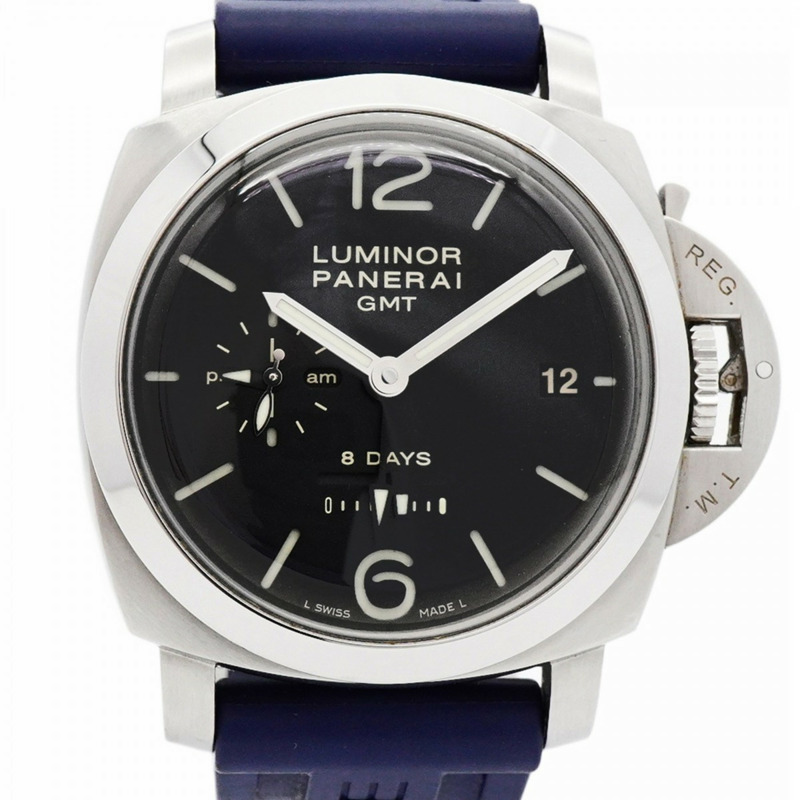 沛納海 Luminor 1950 8DAYS GMT PAM00233 黑色錶盤男士手錶-0