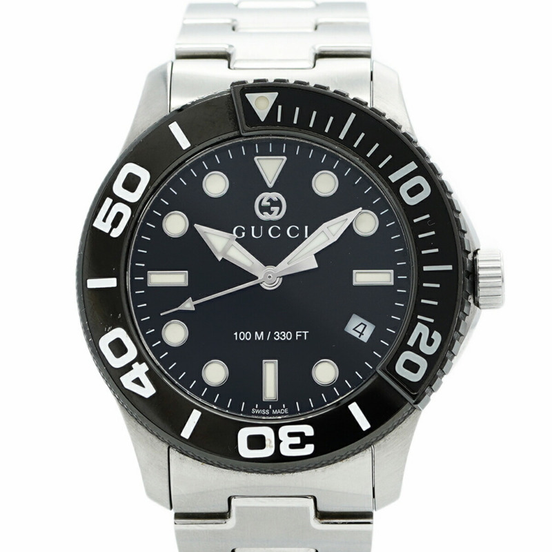 Gucci Divers 126.2 黑色錶盤男士手錶-0