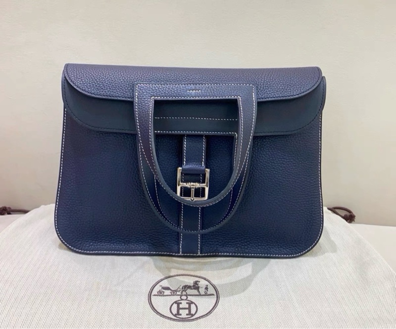 有購証🩷 99新 Hermes愛馬仕 halzan31 2Z午夜藍 T刻 Tc皮 附件塵袋-1