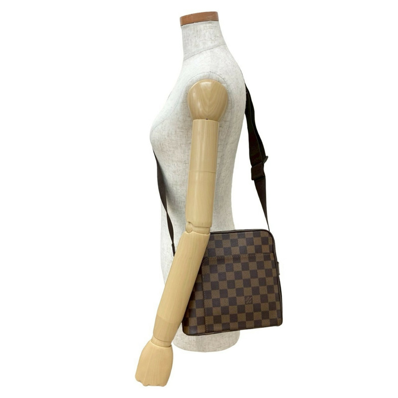 未使用,已存放 Louis Vuitton Olaf PM Damier 皮革單肩包/Pochette/Sacoche 棕色 25329-1