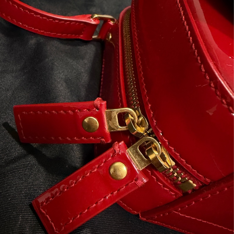 正品 SAINT LAURENT 紅 漆皮 VICKY 肩背包 斜背包 方胖子-2