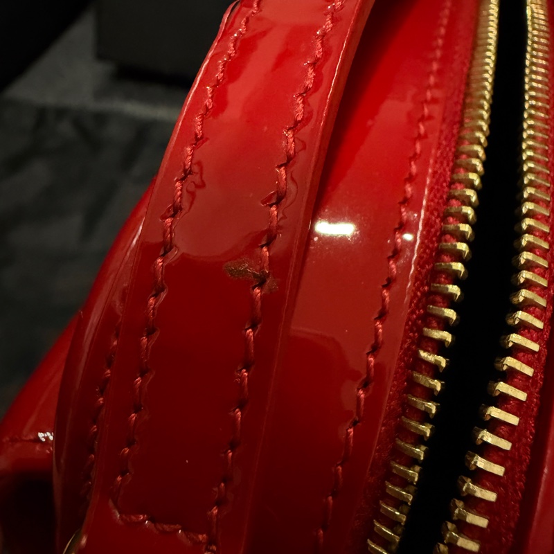 正品 SAINT LAURENT 紅 漆皮 VICKY 肩背包 斜背包 方胖子-18