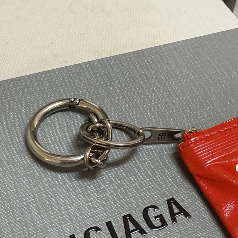 Balenciaga 紅色起司鑰匙錢包-4