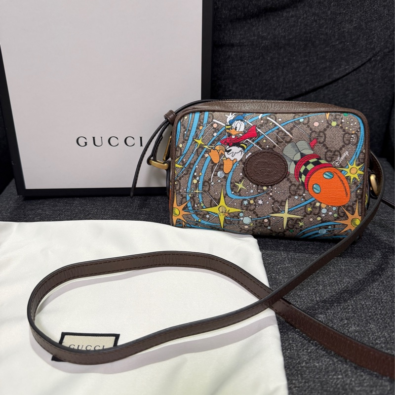 GUCCI 正品 648124 唐老鴨 相機包 小方包 斜背包 迪士尼-6
