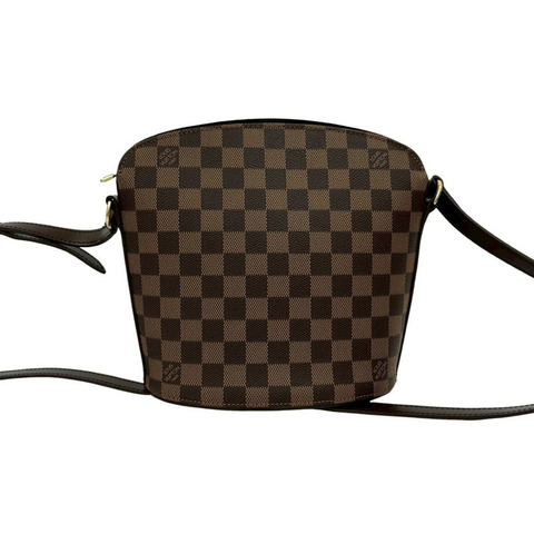 幾乎未使用 Louis Vuitton Drouot Damier 皮革肩背包/小袋/挎包棕色（11594）