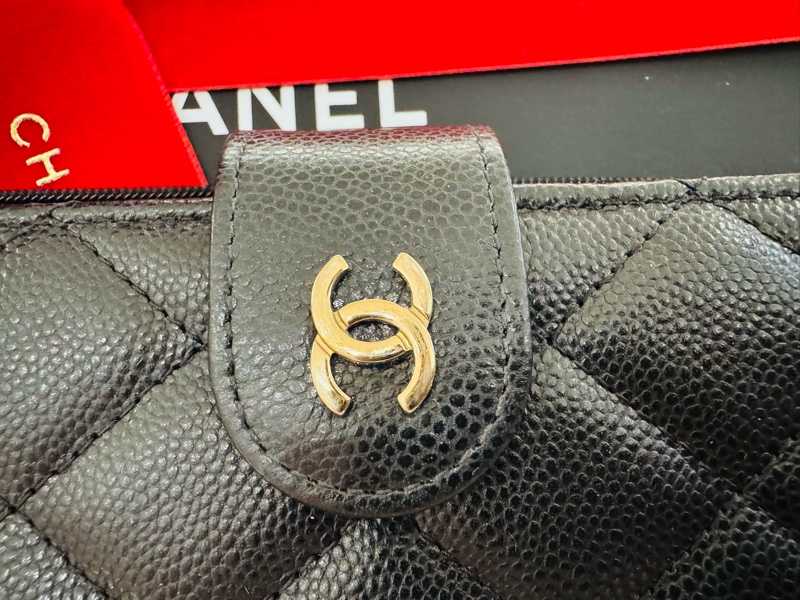 CHANEL 25P經典款對開長夾 💕金釦荔枝牛皮💕-2