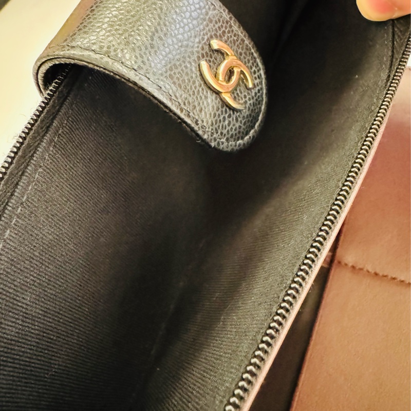 CHANEL 25P經典款對開長夾 💕金釦荔枝牛皮💕-5