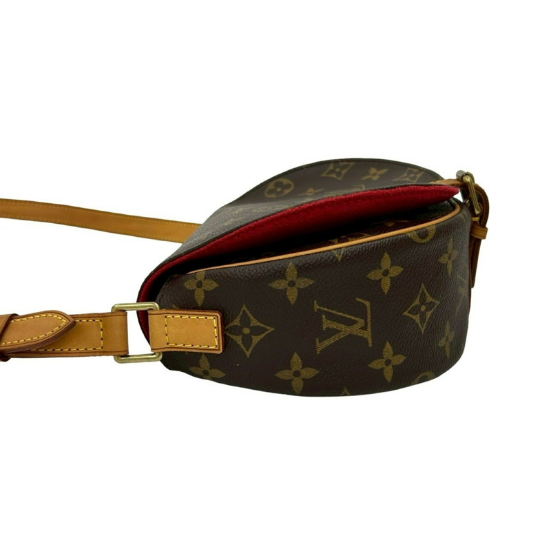 幾乎未使用 LOUIS VUITTON Tan Blanc Monogram 皮革單肩包/手拿包/小背包(棕色)24584-4