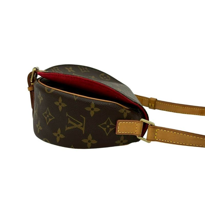幾乎未使用 LOUIS VUITTON Tan Blanc Monogram 皮革單肩包/手拿包/小背包(棕色)24584-5