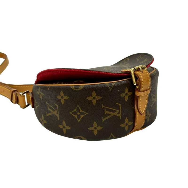 幾乎未使用 LOUIS VUITTON Tan Blanc Monogram 皮革單肩包/手拿包/小背包(棕色)24584-6