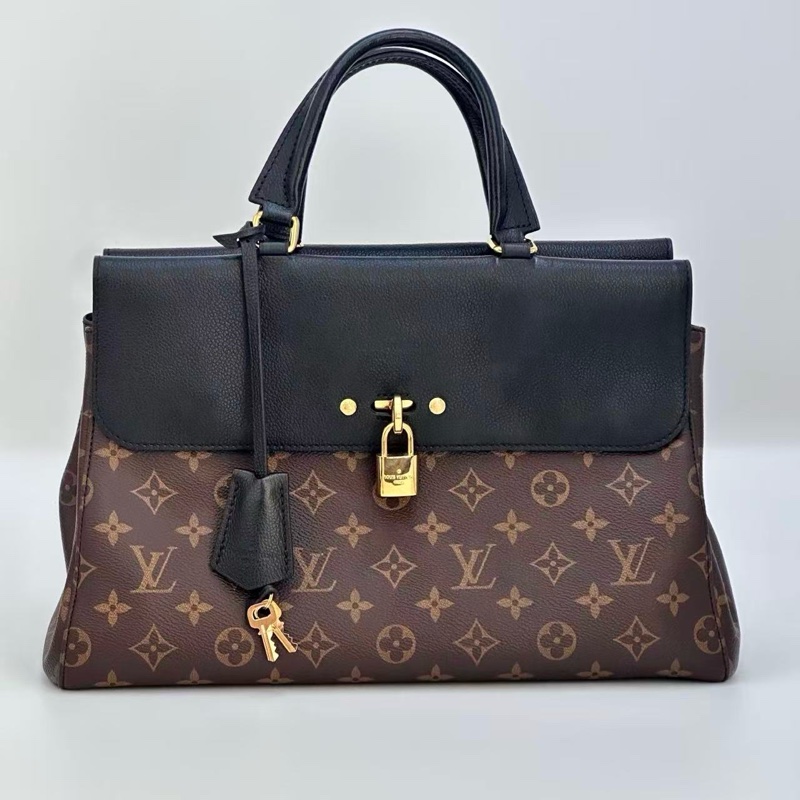 LV 老花拼色Venus手提斜背包34*22*12 98新配件塵袋購證鎖鑰匙-3