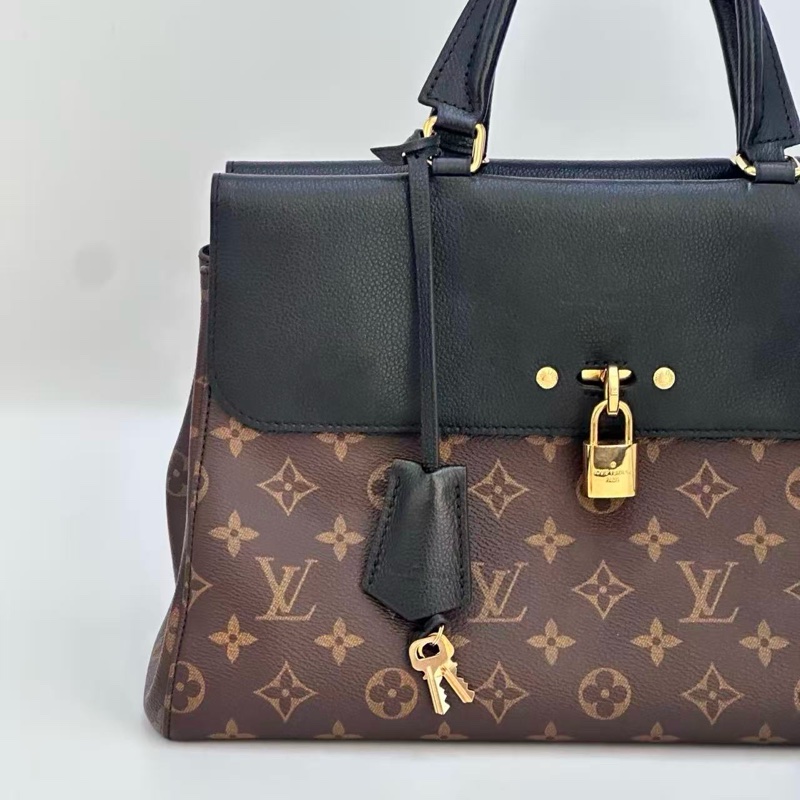 LV 老花拼色Venus手提斜背包34*22*12 98新配件塵袋購證鎖鑰匙-4