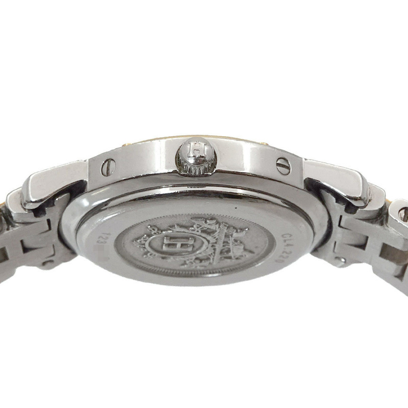 Hermès Clipper CL4 220 女士象牙色石英腕錶,附日期顯示,雙色-4