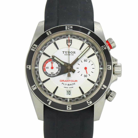 帝舵 Grantour Chrono Flyback 20550N 男士手錶，附日期顯示，白色，自動