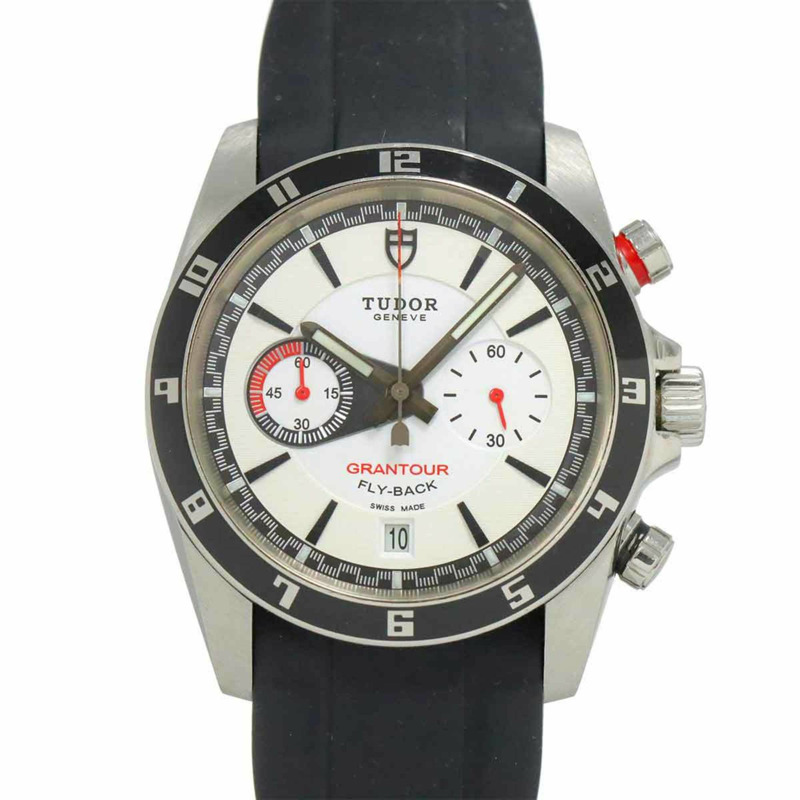 帝舵 Grantour Chrono Flyback 20550N 男士手錶,附日期顯示,白色,自動-0