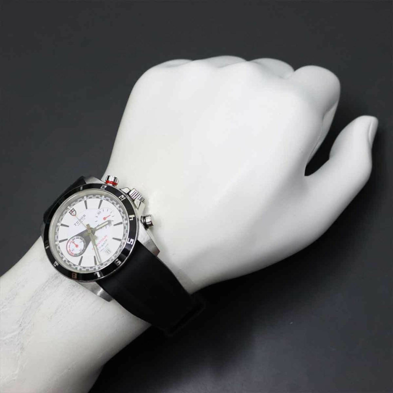 帝舵 Grantour Chrono Flyback 20550N 男士手錶,附日期顯示,白色,自動-3