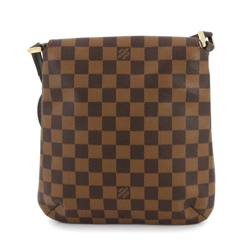 Louis Vuitton Damier Musette Salsa 長版肩背包,採用 Ebene 皮革製成,N51300 搭配金色金屬配件-1