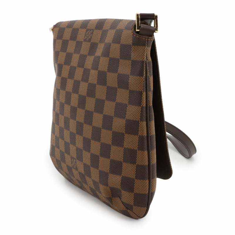 Louis Vuitton Damier Musette Salsa 長版肩背包,採用 Ebene 皮革製成,N51300 搭配金色金屬配件-2