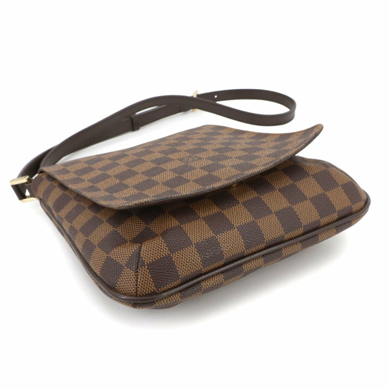 Louis Vuitton Damier Musette Salsa 長版肩背包,採用 Ebene 皮革製成,N51300 搭配金色金屬配件-3