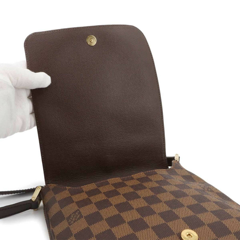 Louis Vuitton Damier Musette Salsa 長版肩背包,採用 Ebene 皮革製成,N51300 搭配金色金屬配件-5