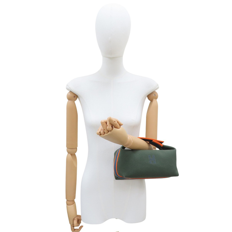 綠色 帆布 Bride-a-Brac 手提包【HERMES 愛馬仕】-6