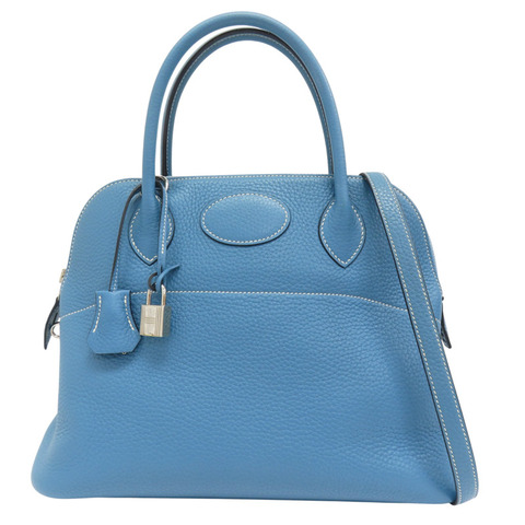 牛仔藍 Togo牛皮 Blue Bolide31 两用包 T刻【HERMES 愛馬仕】 Bleu Jean