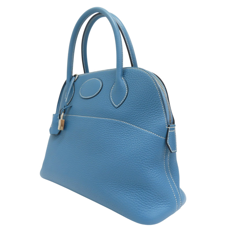 牛仔藍 Togo牛皮 Blue Bolide31 两用包 T刻【HERMES 愛馬仕】 Bleu Jean-2