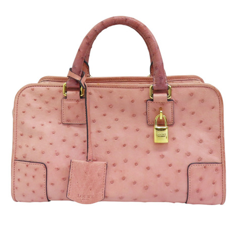 粉色 鴕鳥皮 手提包【LOEWE 羅威】