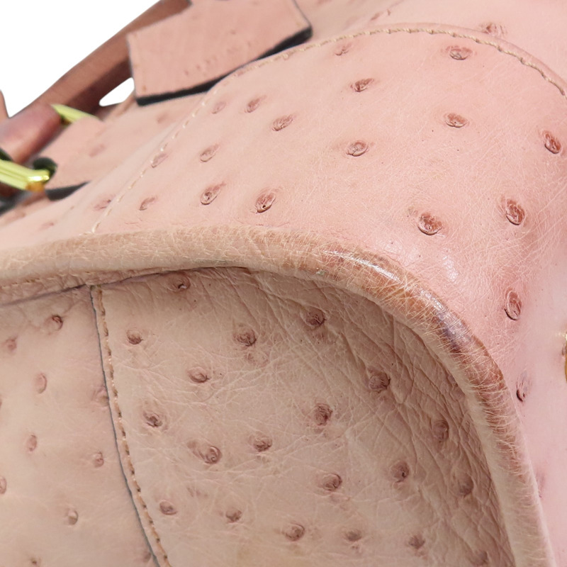 粉色 鴕鳥皮 手提包【LOEWE 羅威】-8