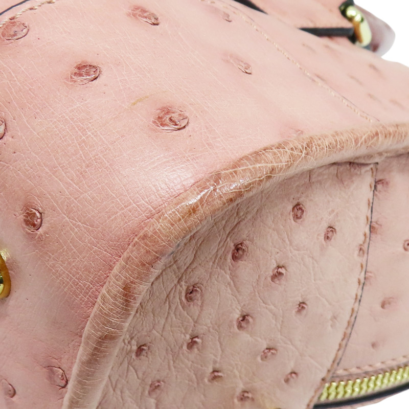 粉色 鴕鳥皮 手提包【LOEWE 羅威】-11