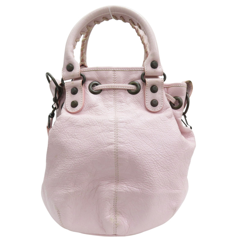 粉色 山羊皮 Pom Pom 肩背包【BALENCIAGA 巴黎世家】 #246438-1