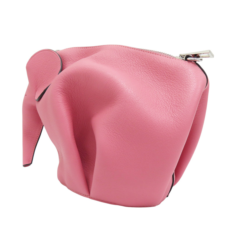 粉色 牛皮 小象 肩背包【LOEWE 羅威】-2