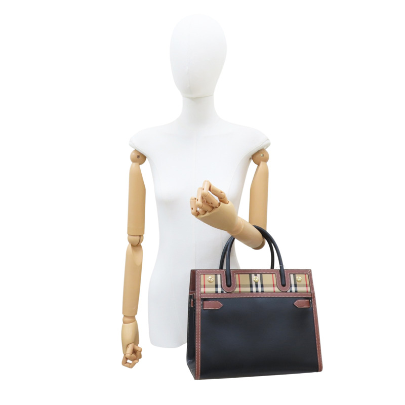 黑色 牛皮 Title 两用包【BURBERRY 巴寶莉】 8025269-7