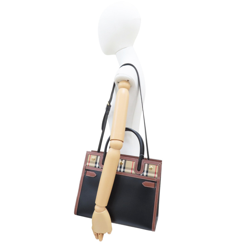 黑色 牛皮 Title 两用包【BURBERRY 巴寶莉】 8025269-8