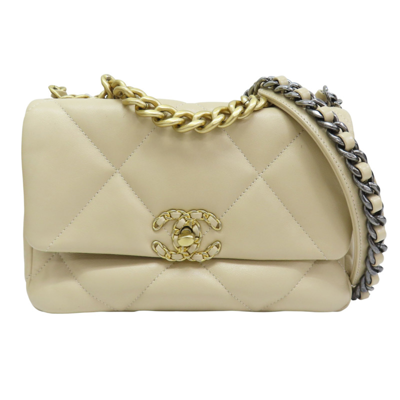 米色 羊皮 19 26cm 肩背包 AS1160【CHANEL 香奈兒】 AS1160-0