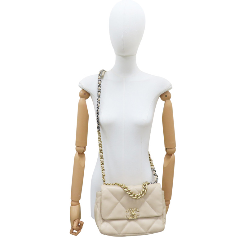 米色 羊皮 19 26cm 肩背包 AS1160【CHANEL 香奈兒】 AS1160-8