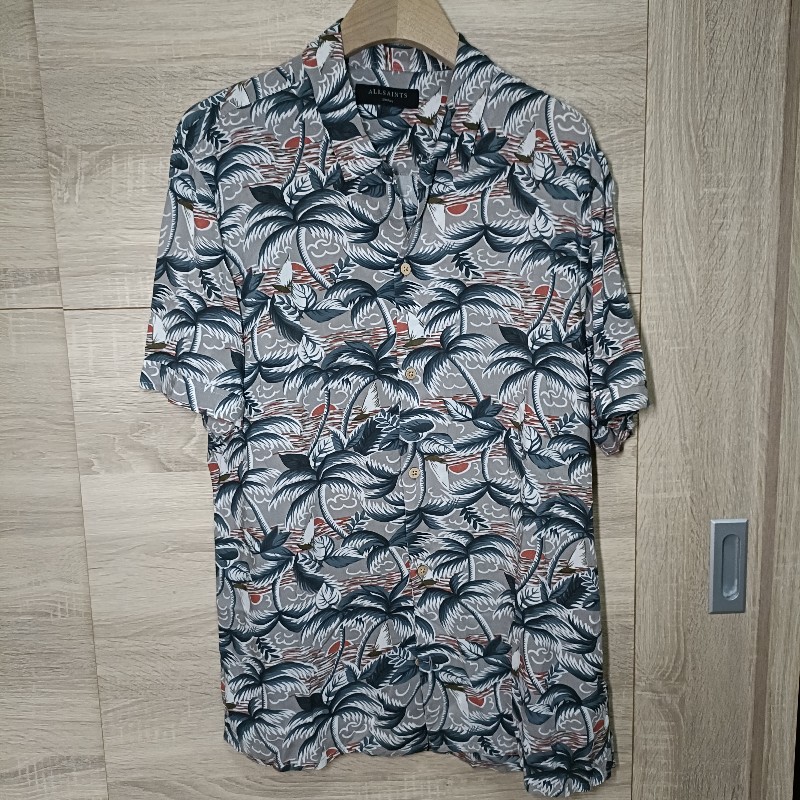 Allsaints 滿版 椰子樹 夏威夷襯衫 開領襯衫 男S-0