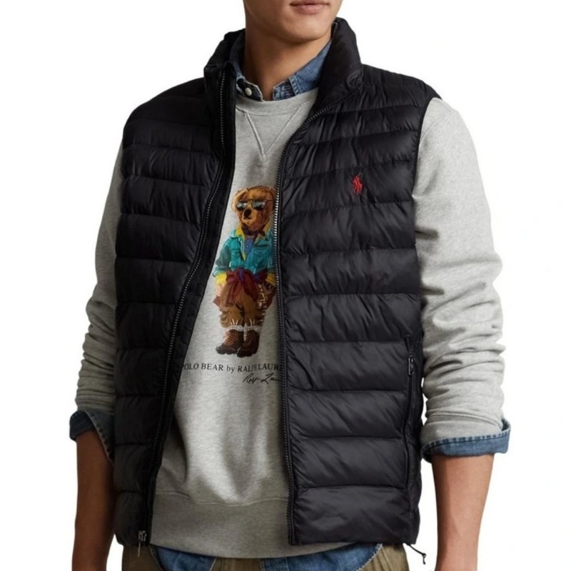 Polo Ralph Lauren RL 黑色 可收納 羽絨背心 男S-3