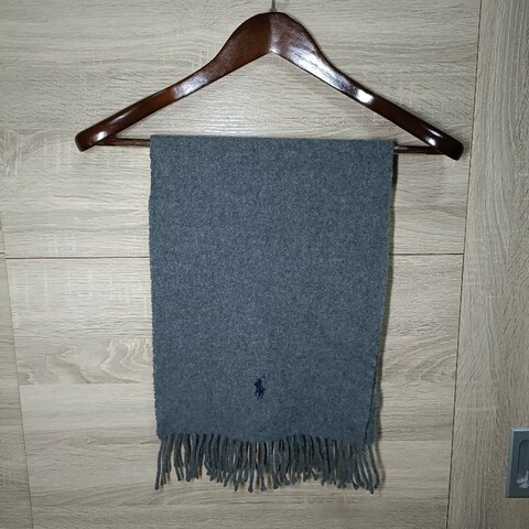 Polo Ralph Lauren RL 灰色 羊毛 圍巾